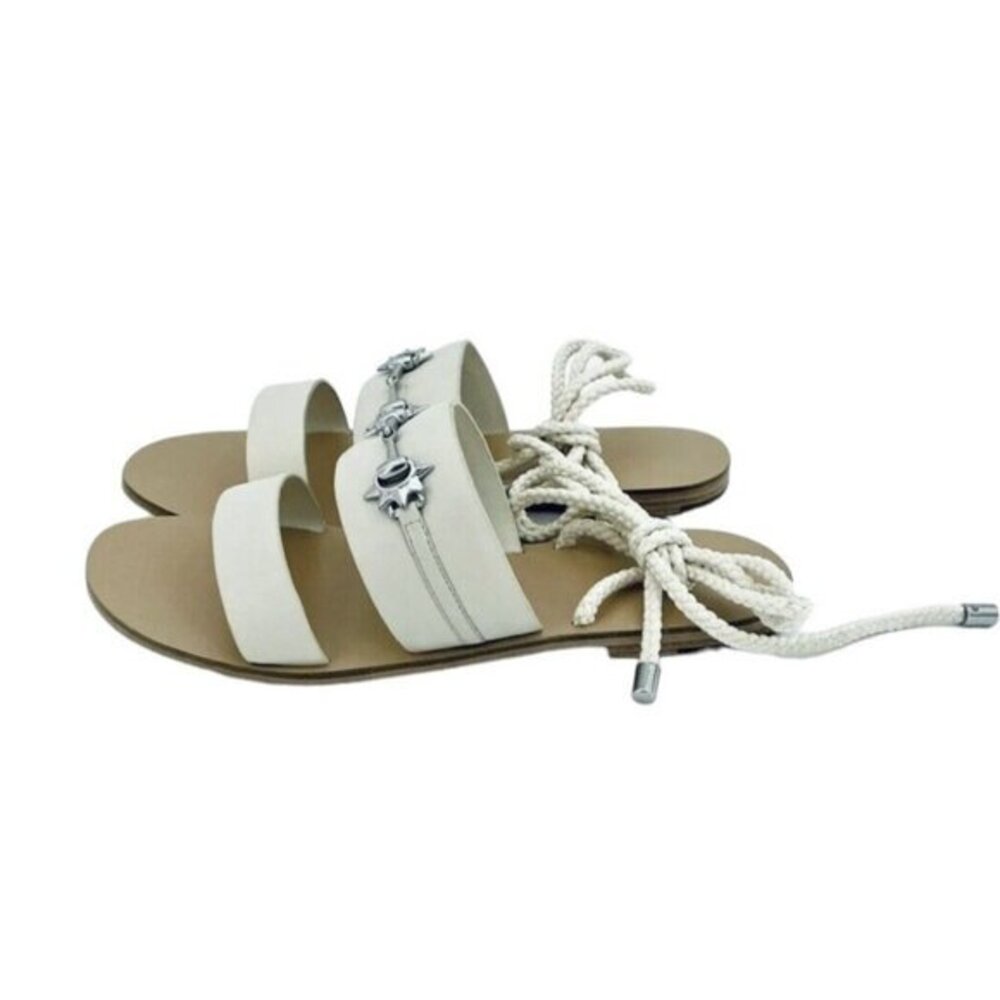 Senso Cleo Ivory Leather Gladiator Sandals Ankle Wrap Tie SZ 8 US 38 EU NIB